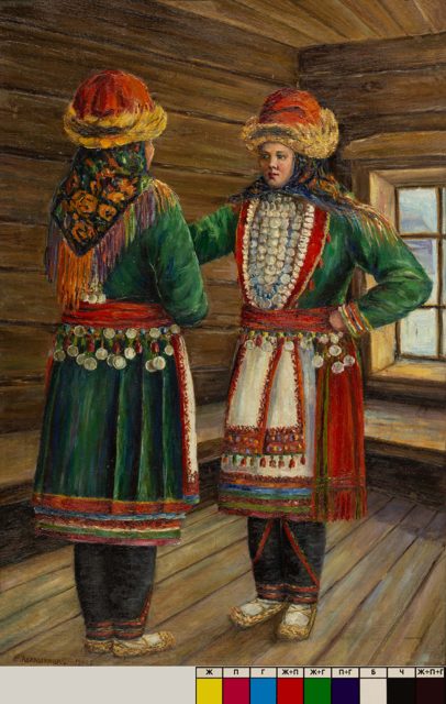Атлашкина Е.Д. 
«Марийские женщины в свадебном наряде свахи Сернурского района»