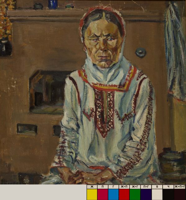 Васильев М.
«Портрет пожилой марийской женщины(луговой)»