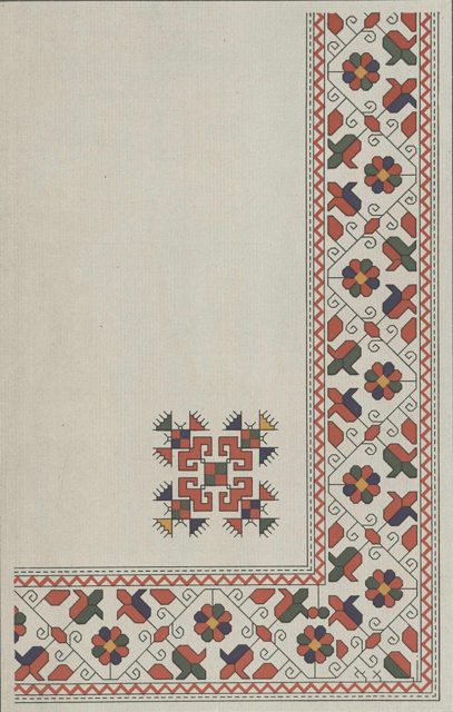 Вышитое полотно ткани. Рисунок Агатона Рейнхольма 1884 года.