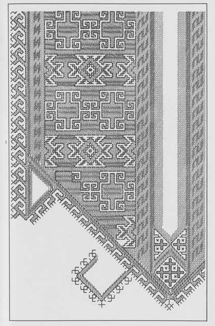 Орнаменты в марийской вышивке. На рубашке. Д. Старый Торъял.