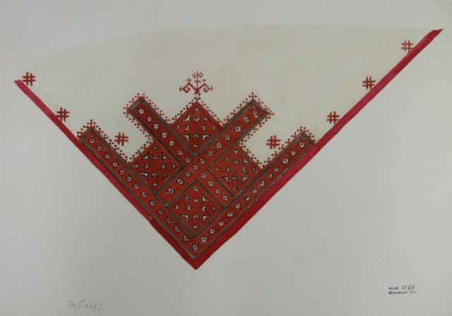 Ельмаков Ю.А.
Рисунки в цвете предметов женских вышитых головных уборов