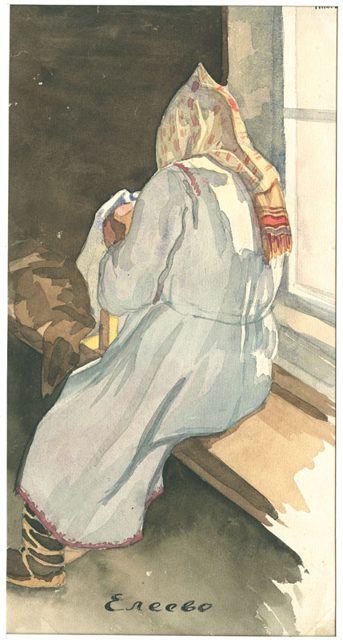Егоров К.Е.
Марийка за вышиванием